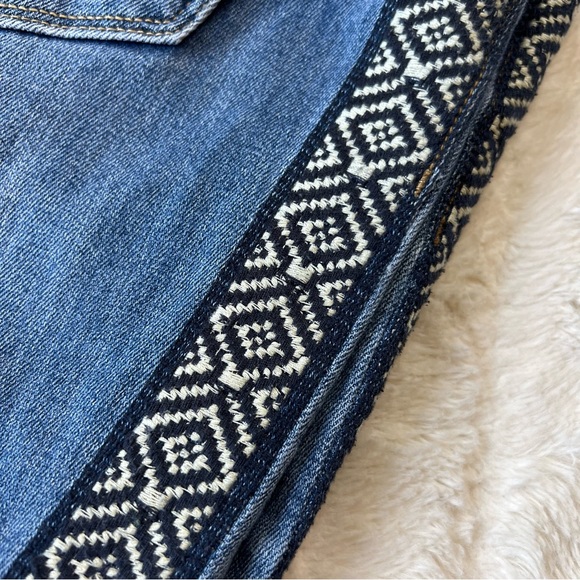 DRIFTWOOD navy white Aztec embroidered Jackie skinny jeans - Picture 5 of 9